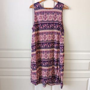 beachlunchlounge Women's Fuschia Carrie Aztec Stripe Tank Dress Size L